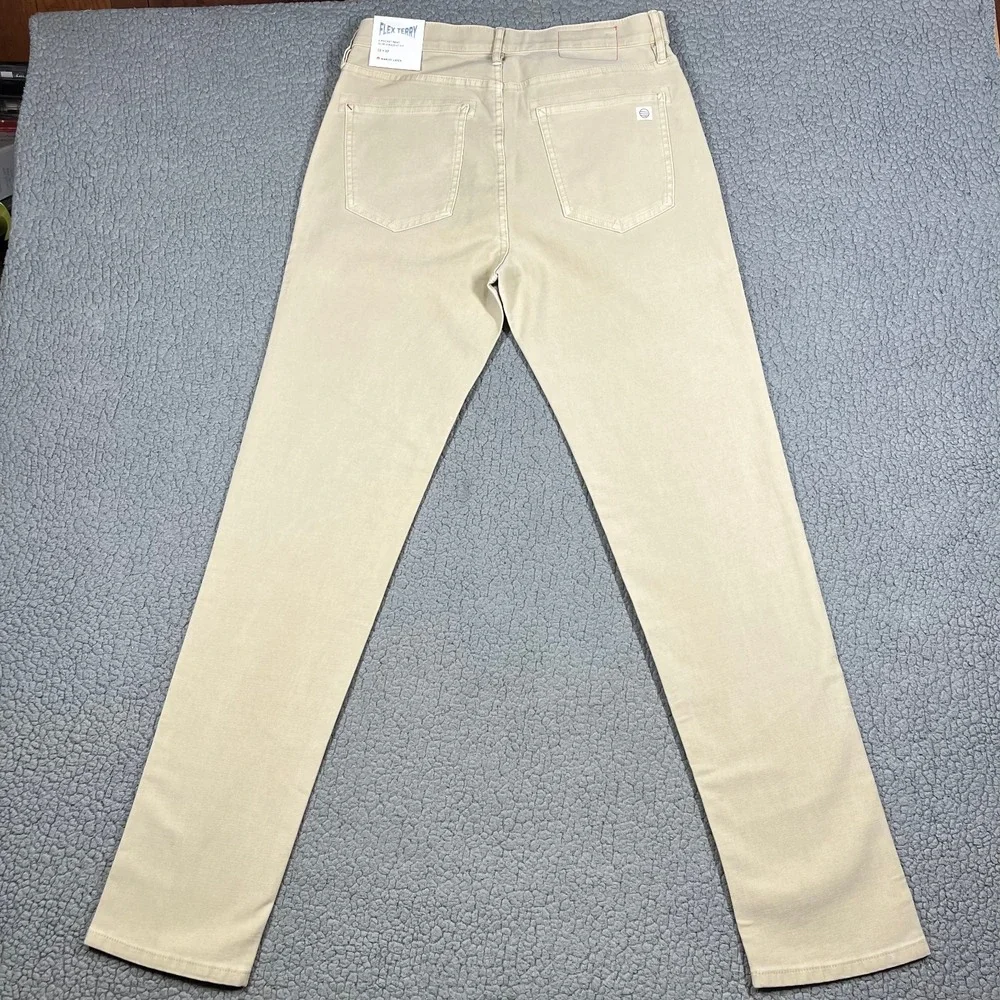 Marine Layer Flex Terry Pant Slim Straight Khaki Tan 32x32 NWT MRSP $148